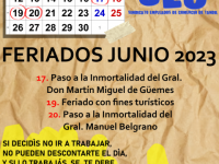 Feriados mes de junio